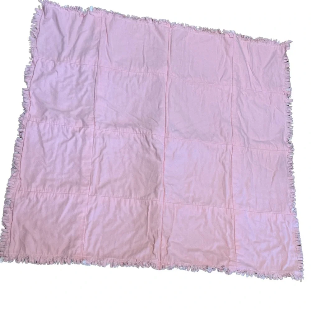 Handmade Pink Rag Quilt‎ Baby Blanket — Brand New